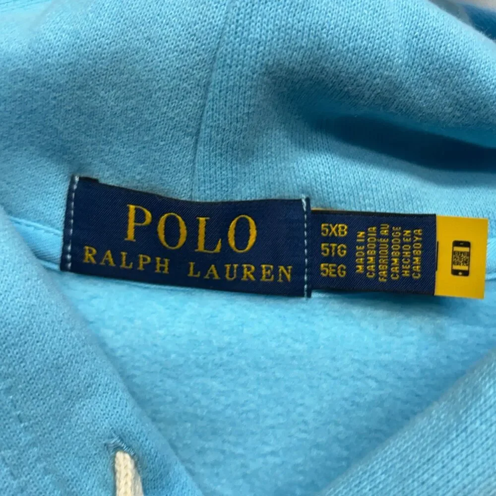 Polo Ralph Lauren Men Pullover Hoodie Size 5XB 5X Big Light Blue D118 -4